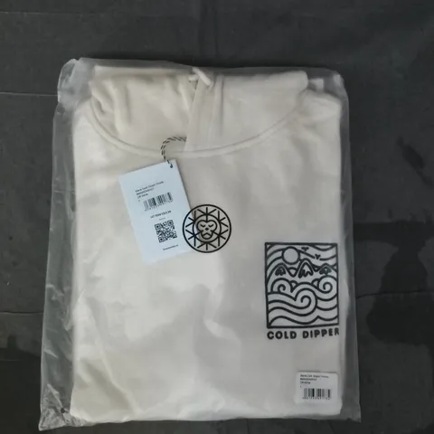 BOX OF APPROXIMATELY 12 BRASS MONKEY MENS COLD DIPPER HOODIES IN OFF WHITE SIZE LARGE