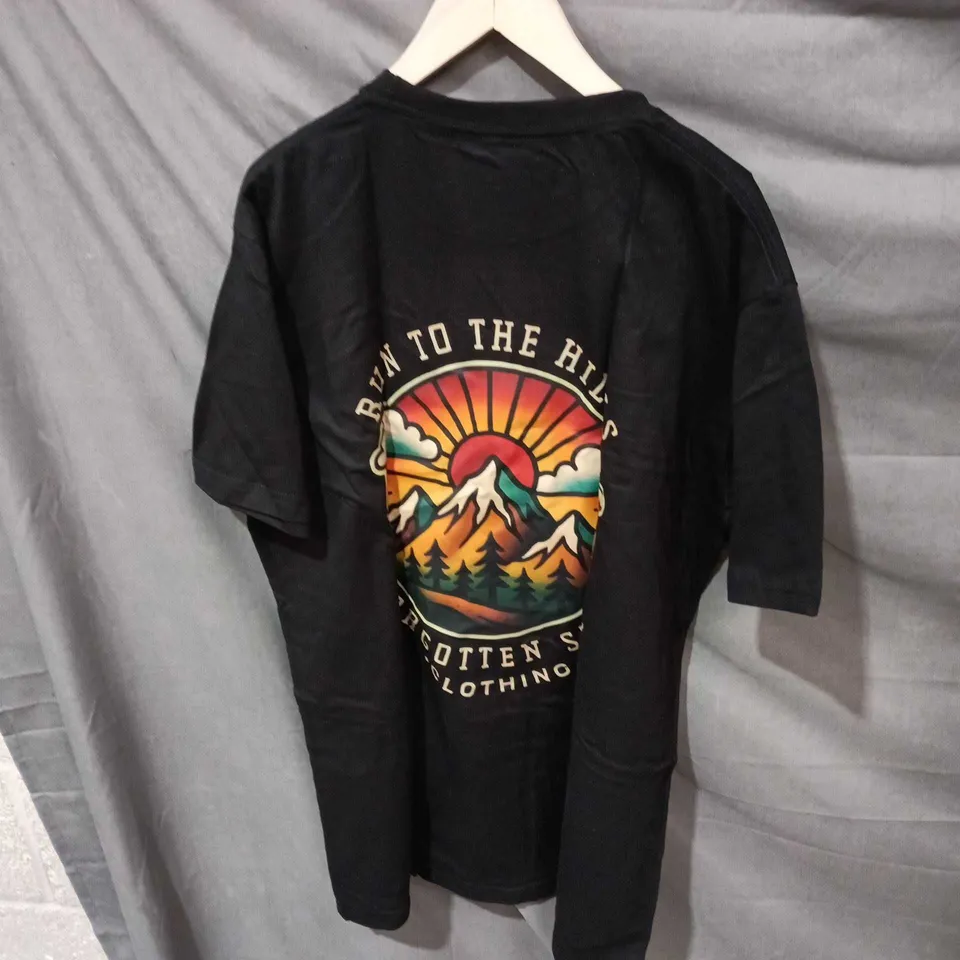 UK XL FORGOTTEN SOUL CLOTHING T-SHIRT – RUN TO THE HILLS GRAPHIC (BACK PRINT)