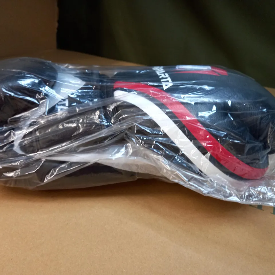PACKAGED SPARTA BLACK/RED WHITE LOGO BOXING GLOVES