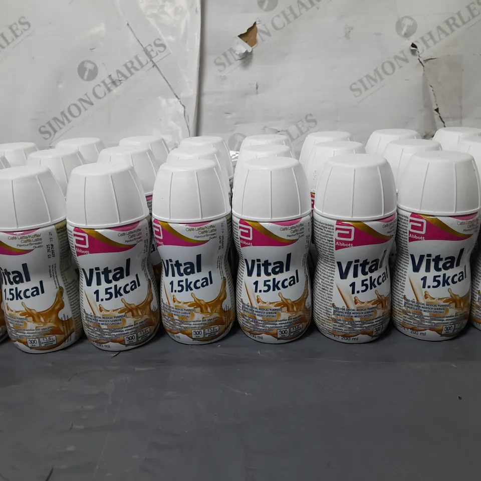 LOT OF 24 ABBOT VITAL 1.5KCAL 200ML NUTRITIONAL DRINKS - CAFFE LATTE