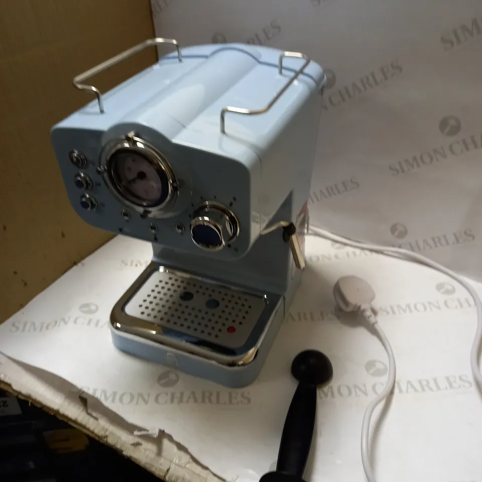SWAN RETRO PUMP ESPRESSO COFFEE MACHINE - BLUE