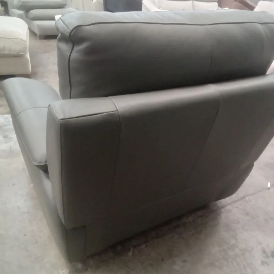 QUALITY ITALIAN DESIGNER PATRIZIO SMALL ARMS ELECTRIC RECLINER CHAIRS - ANTHRACITE GREY LEATHER