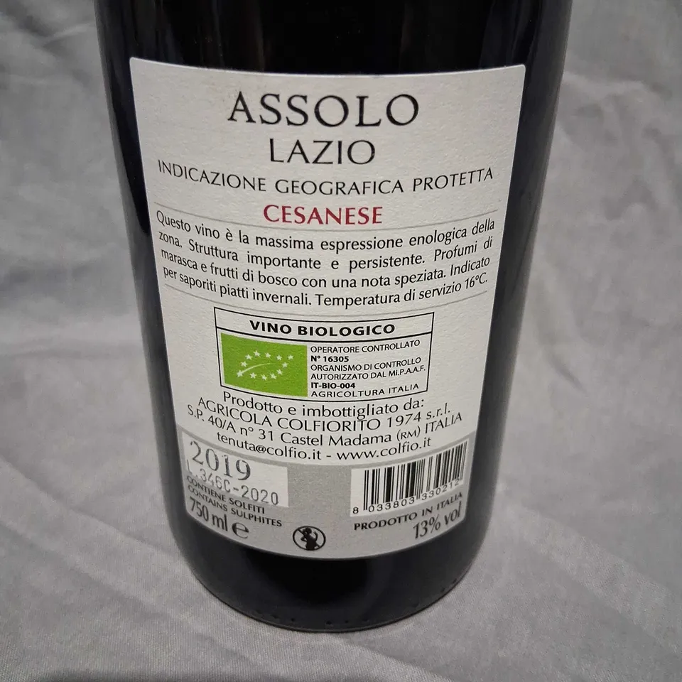 ASSOLO CESANESE – LAZIO VINO BIOLOGICO, 750 ML