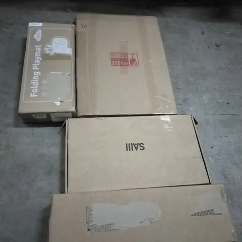 PALLET OF HOUSEHOLD ITEMS TO INCLUDE CLOTHES AIRER, FOLDING TABLE, FOLDING PLAYMAT, MIRROR AND OTHER FEATURES ASSORTED ITEMS...