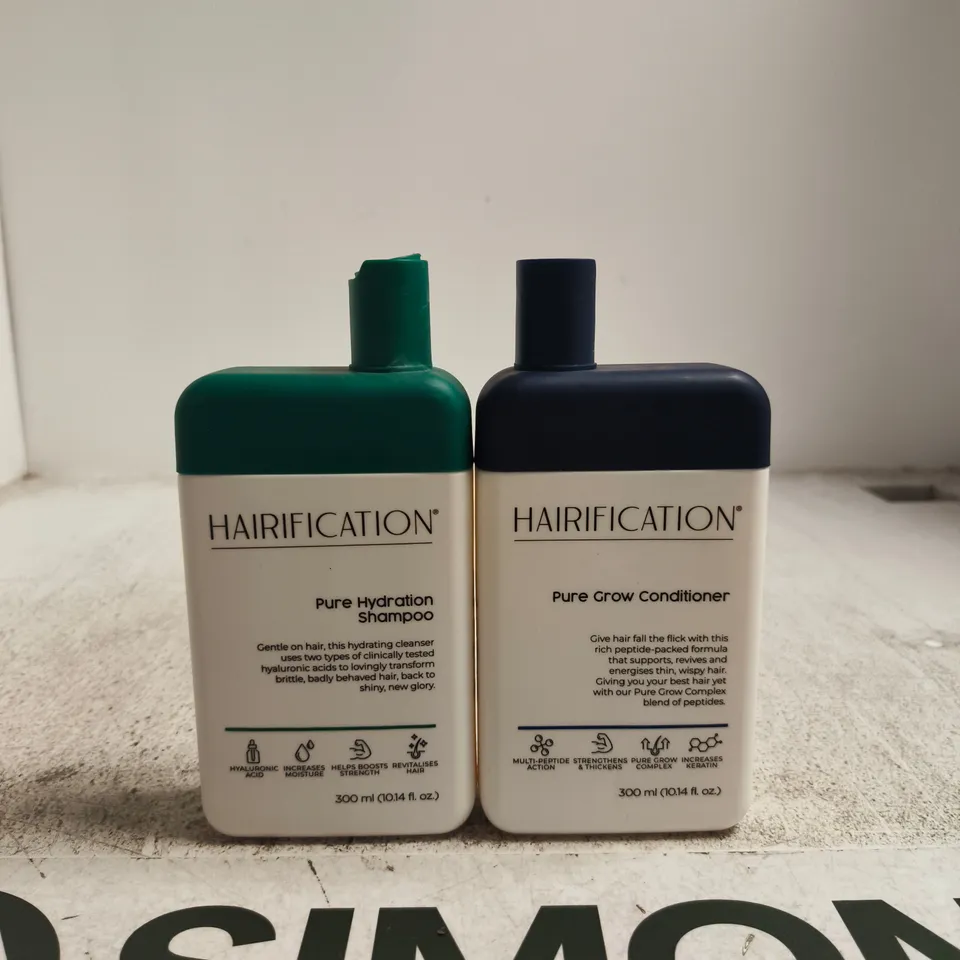 HAIRIFICATION PURE HYDRATION SHAMPOO & PURE GROW CONDITIONER (SET OF 2, 300 ML EACH)
