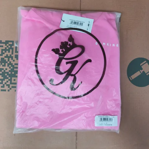 BAGGED THE GYM KING MALIBU OVERSIZED HOODIE IN PINK SIZE UK 15