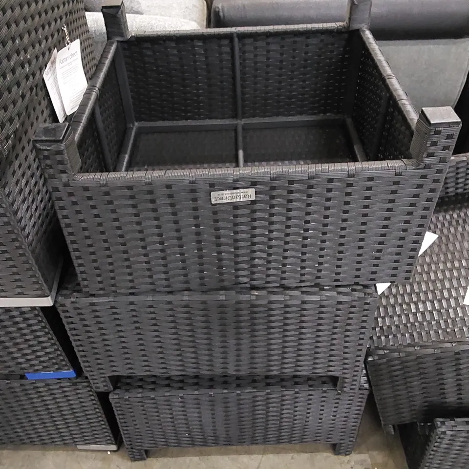 3 X DESIGNER RATTAN GARDEN FOOT STOOLS 