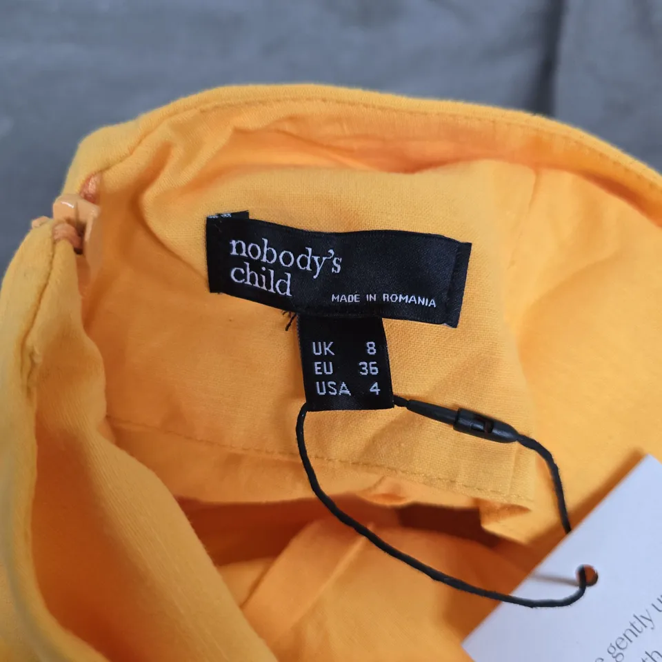 NOBODY'S CHILD FREYA MINI DRESS PLAIN – YELLOW, UK8 (EU 36, USA 4)