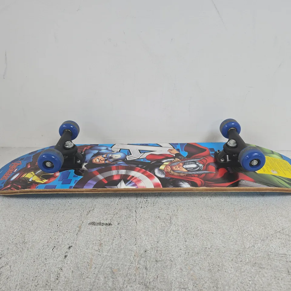 SKATEBOARD DECK WITH MARVEL/AVENGERS GRAPHICS