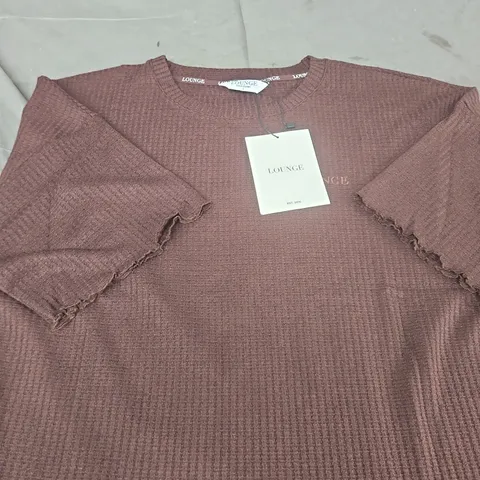 LOUNGE SOFT WAFFLE PYJAMA TOP – CHOCOLATE SIZE S