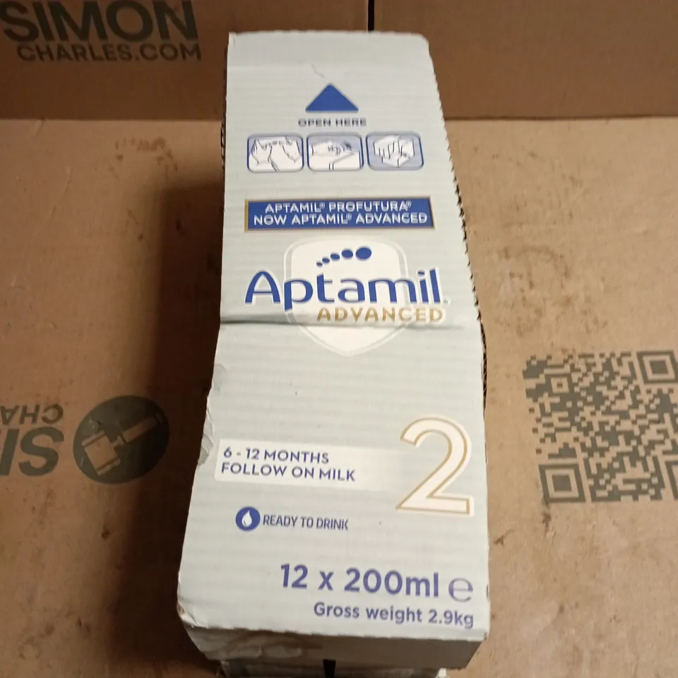 BOX OF 12 APTAMIL 6-12 MONTHS FOLLOW ON MILK (200ML)