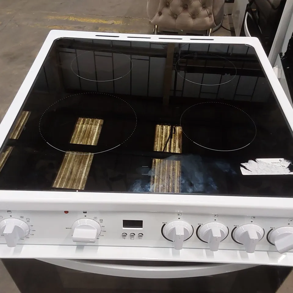 SWAN SX16730W 60cm WIDE DOUBLE OVEN ELECTRIC COOKER WITH CERAMIC HOB - WHITE RRP £349