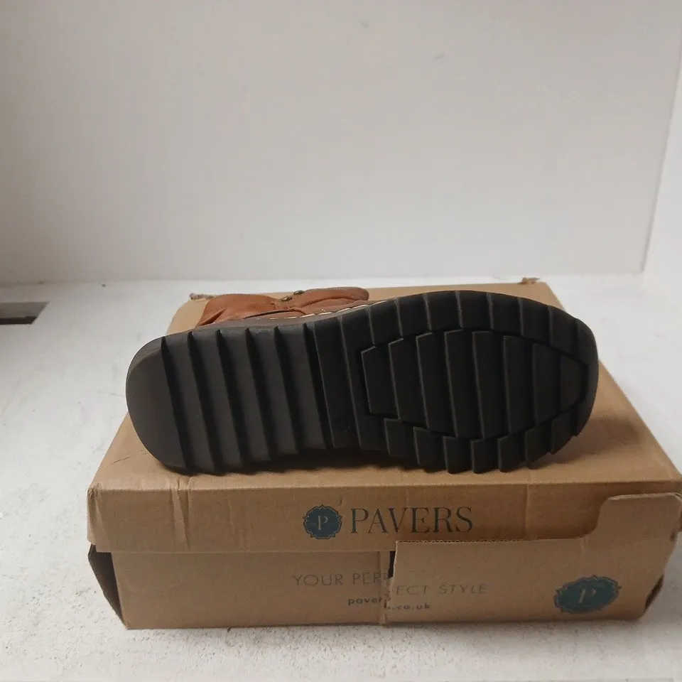 PAVERS WOMEN'S BROWN LEATHER ANKLE BOOTS – BOXED UK 4