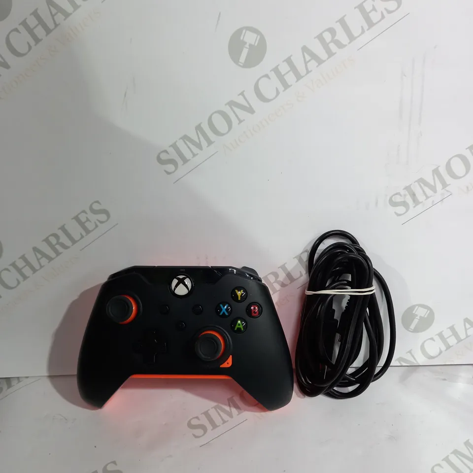 PDP ATOMIC BLACK & ORANGE WIRED XBOX CONTROLLER