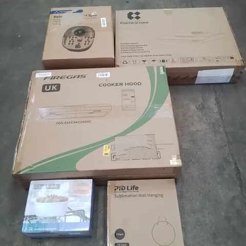 PALLET OF ASSORTED HOUSEHOLD GOODS AND PRODUCTS TO INCLUDE; A LARGE NUMBER OF INFLATABLE POOLS, COOKER HOODS, FOOT SPA ETC