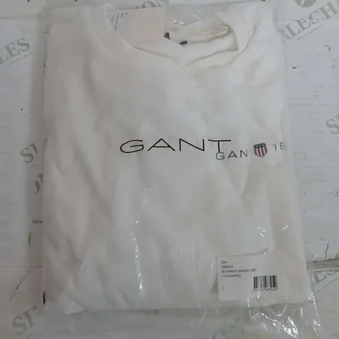 SEALED GANT REGULAR PRINTED GRAPHIC CREW NECK IN WHITE - LARGE