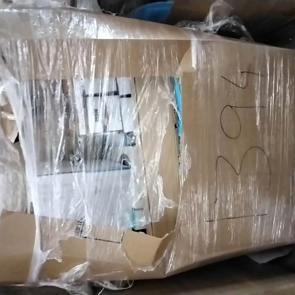 PALLET OF ASSORTED ITEMS INCLUDING RENPHO FOOT MASSAGER, ANSIO 30" TOWER FAN WITH REMOTE, ELEGANT LED MIRROR, ROBOT BRAAVA JET, HEVEA WOOD LAZY SUSAN