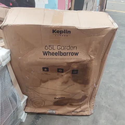 BOXED KEPLIN 65L GARDEN WHEELBARROW