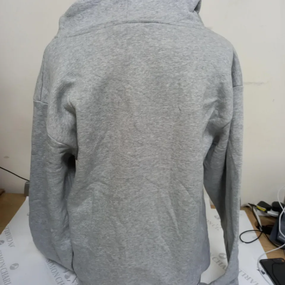 CORTEZ RULES THE WORLD LOGO PRINT HOODED FLEECE IN GREY - SMALL