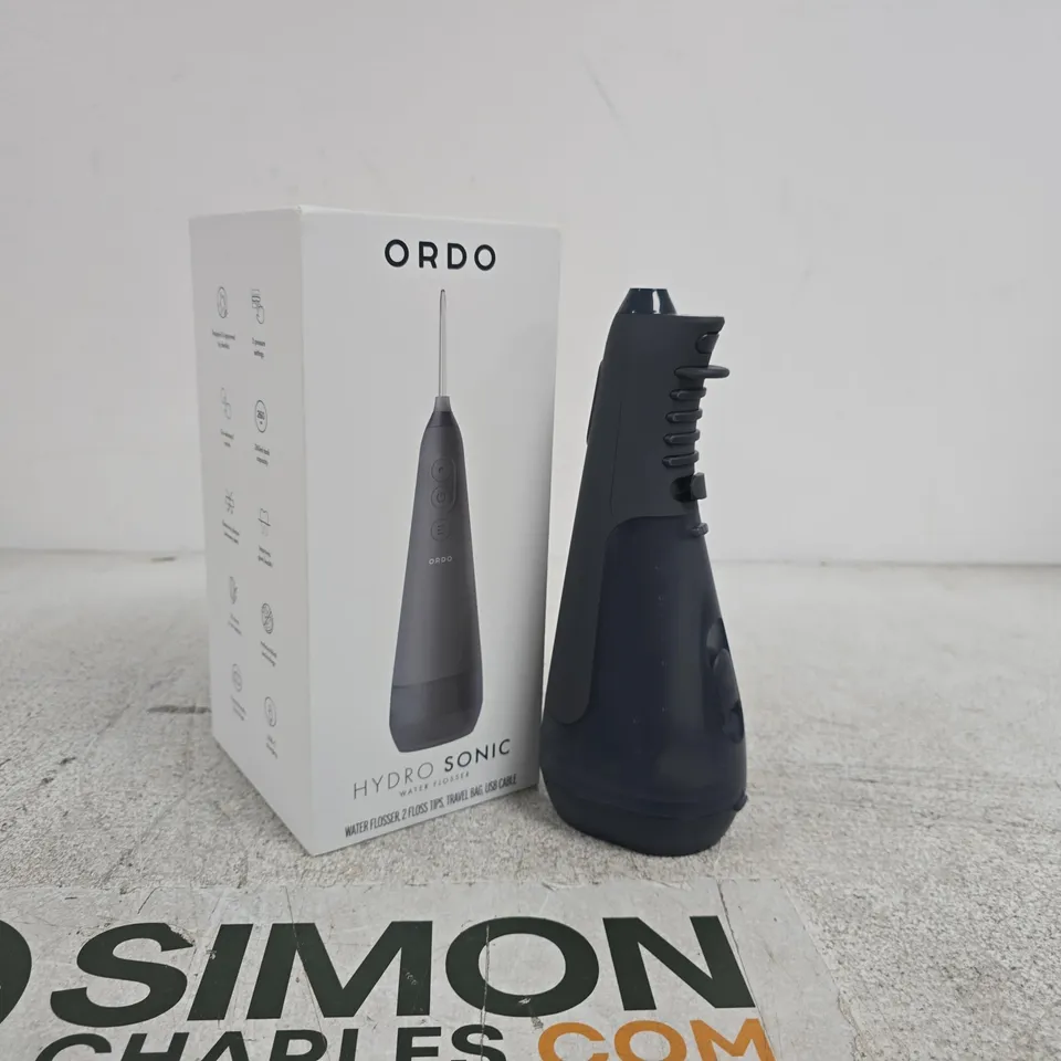 BOXED ORDO HYDRO SONIC WATER FLOSSER IN CHARCOAL GREY
