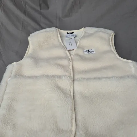 CALVIN KLEIN SHERPA ZIPPED GILLET SIZE L