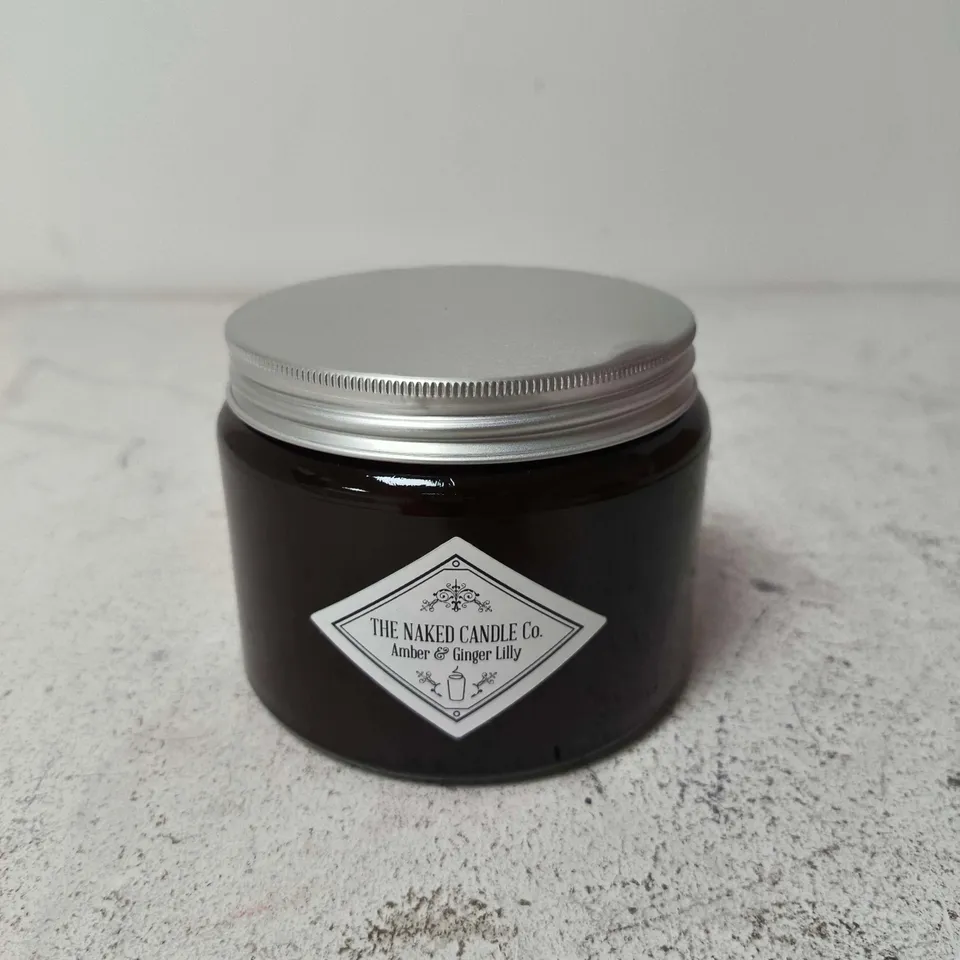 THE NAKED CANDLE CO. AMBER & GINGER LILY SCENTED CANDLE – AMBER JAR