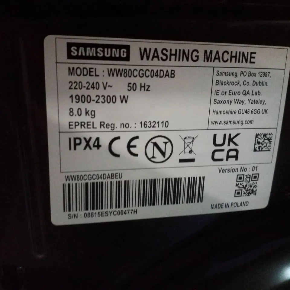 SAMSUNG SERIES 5 SMART LOAD WASHING MACHINE IN BLACK