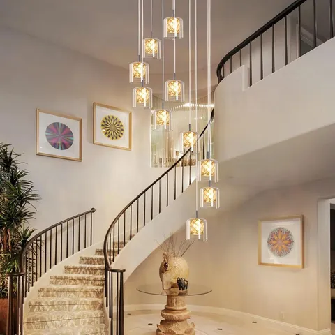 BOXED PENDANT LIGHT STAIRCASE PENDANT LAMP MODERN - 230cm HEIGHT ADJUSTABLE (1 BOX)