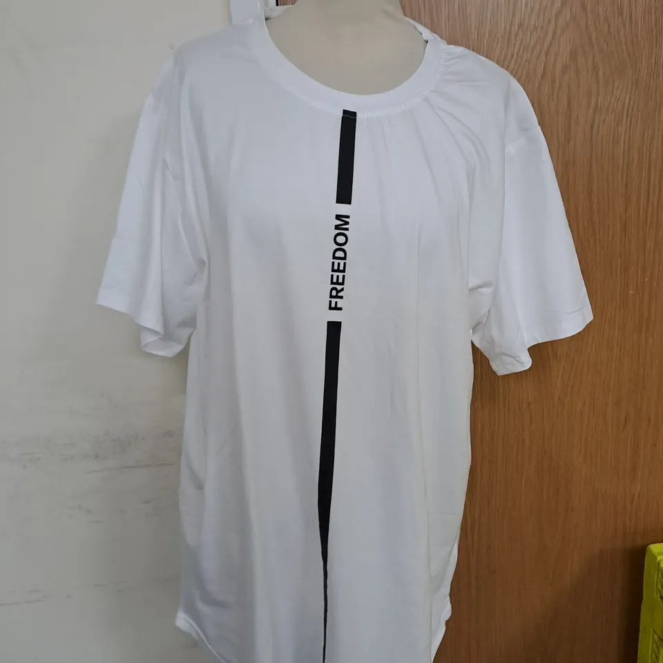 WHITE MANFINITY FREEDOM T-SHIRT SIZE XL 