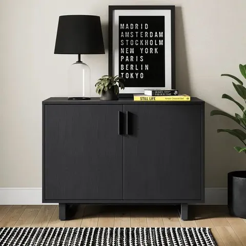 BOXED FREDDIE SMALL SIDEBOARD - BLACK (1 BOX)
