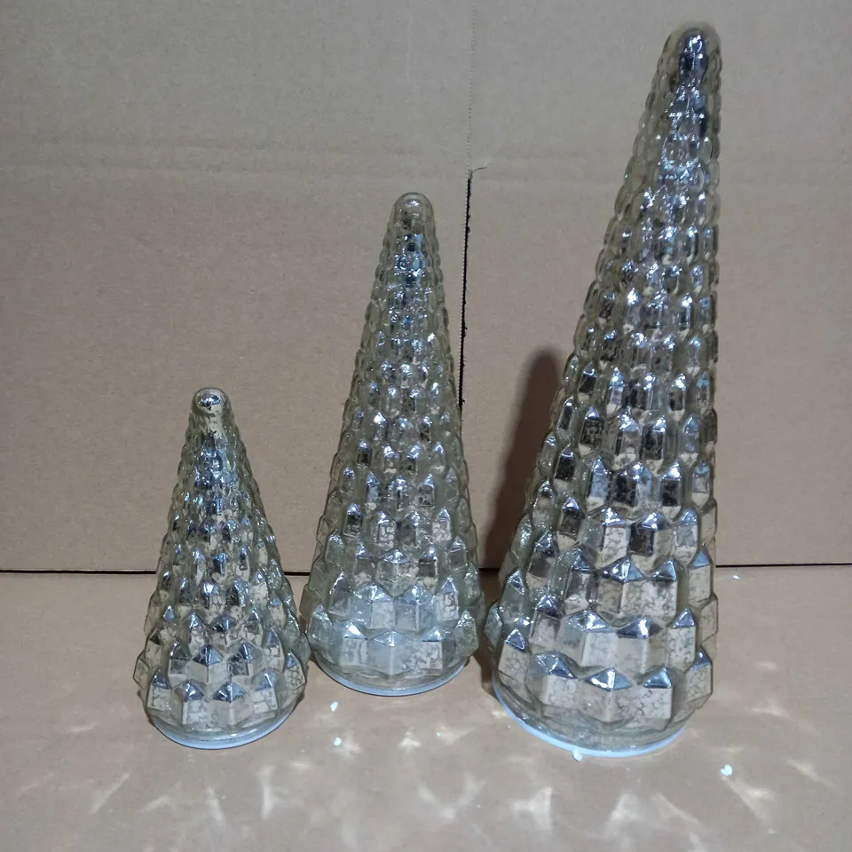ALISON CORK SET OF MERCURY GLASS TREES
