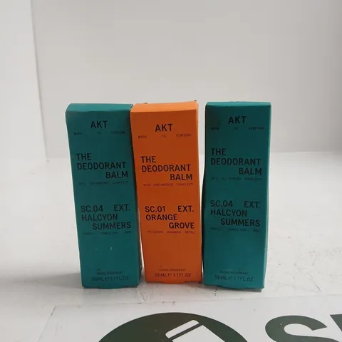 AKT THE DEODORANT BALM β 50ML EACH, SET OF 3 (HALCYON SUMMERS X2, ORANGE GROVE)