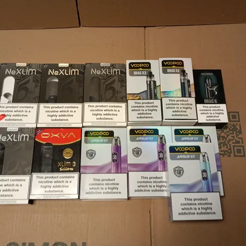 LOT OF APPROXIMATELY 30 ASSORTED VAPING ITEMS TO INCLUDE VAPORESSO, NEXLIM AND VOOPOO