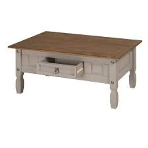 BOXED PALMEA SOLID WOOD COFFEE TABLE WITH STORAGE (1 BOX)