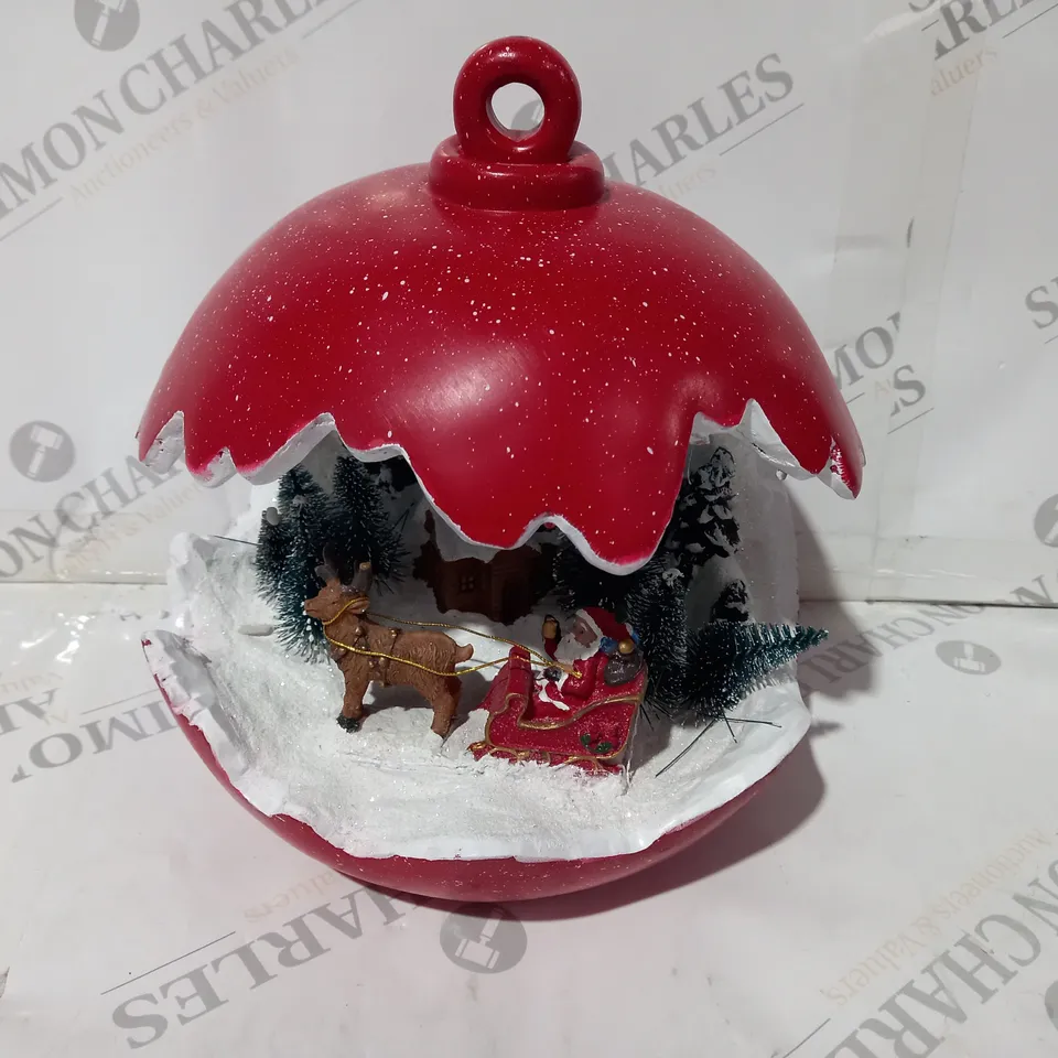 BOXED SANTAS EXPRESS PRE-LIT SPHERE WITH CHRISTMAS CHARACTER SCENE