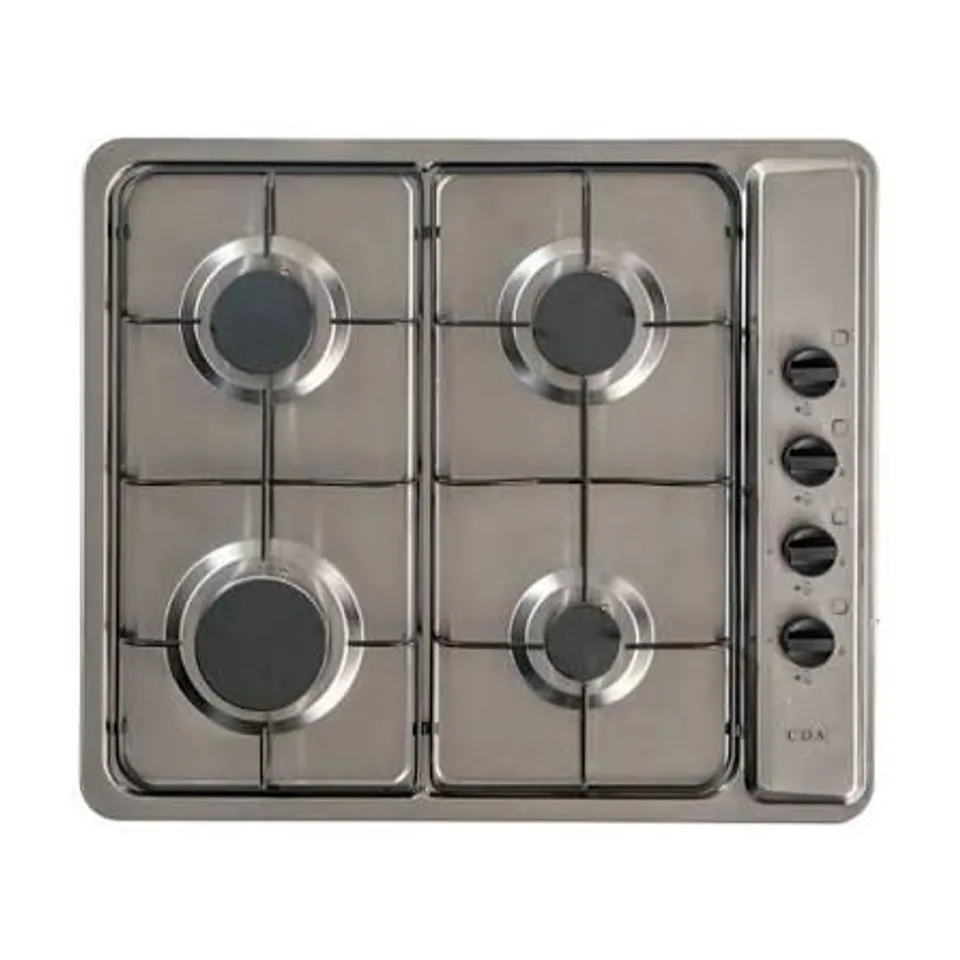 Boxed CDA 60CM 4 BURNER GAS HOB - STAINLESS STEEL COMPARE SKU: SCG060SS QUICKFIND CODE: 2060625 