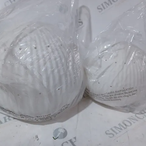 KELLY HOPPEN SET OF 2 LARGE CERAMIC LIGHT UP ORNAMENTS