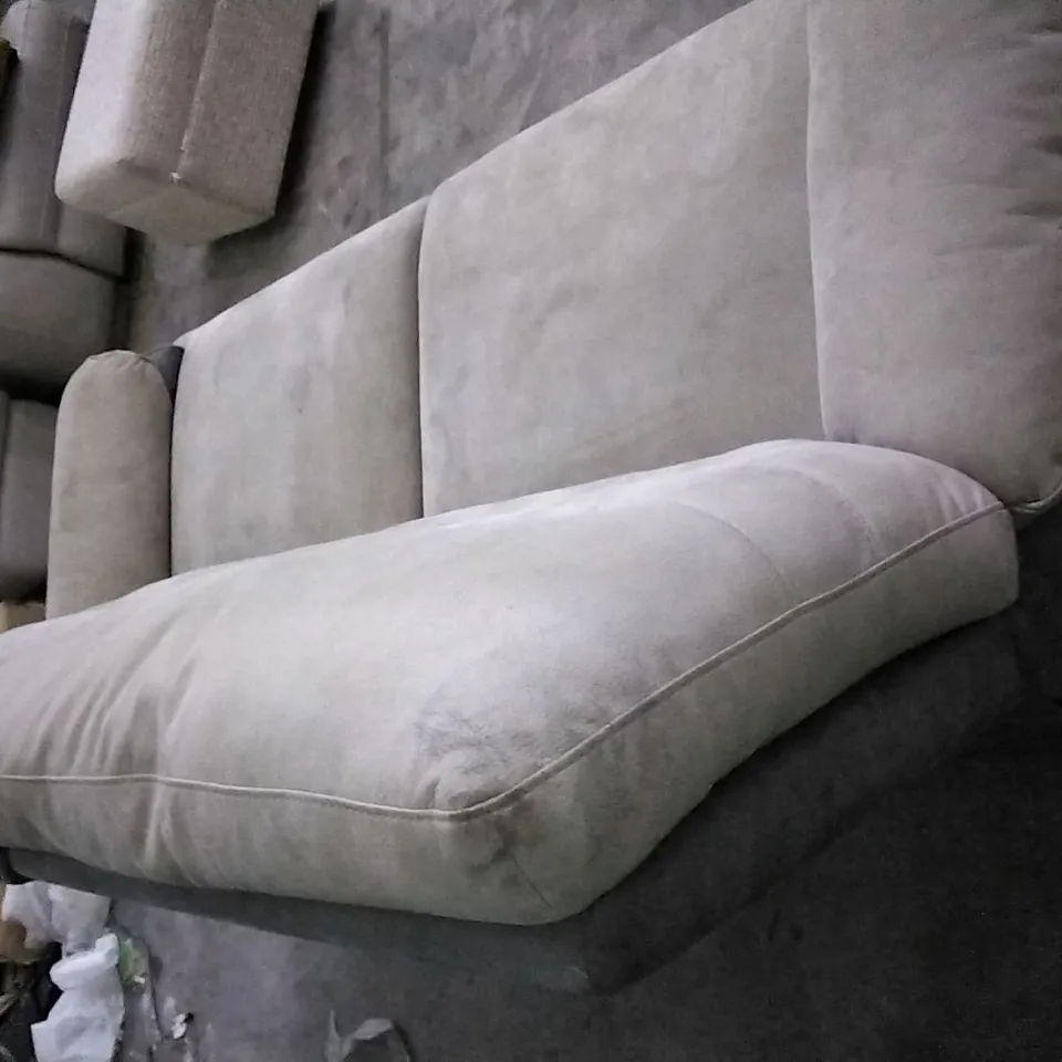 QUALITY DESIGNER MINK SUEDE 3 SEATER MANUAL RECLINER SOFA
