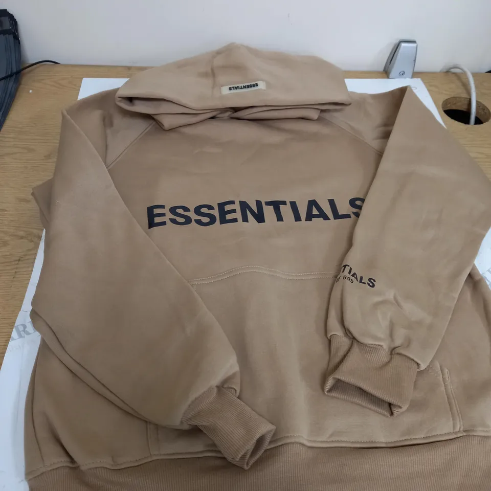 MEDIUM LIGHT BROWN ESSENTIALS HOODIE 