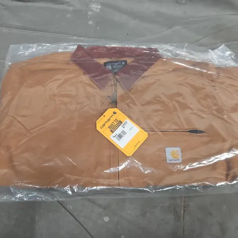 BAGGED CARHARTT ZIP JACKET IN BROWN - LARGE