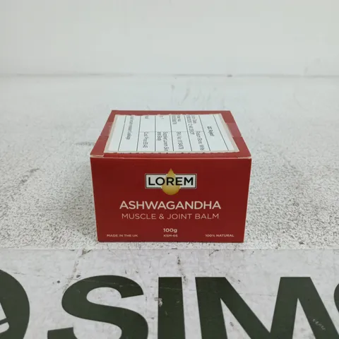 LOREM ASHWAGANDHA MUSCLE & JOINT BALM – 100G (MADE IN THE UK)