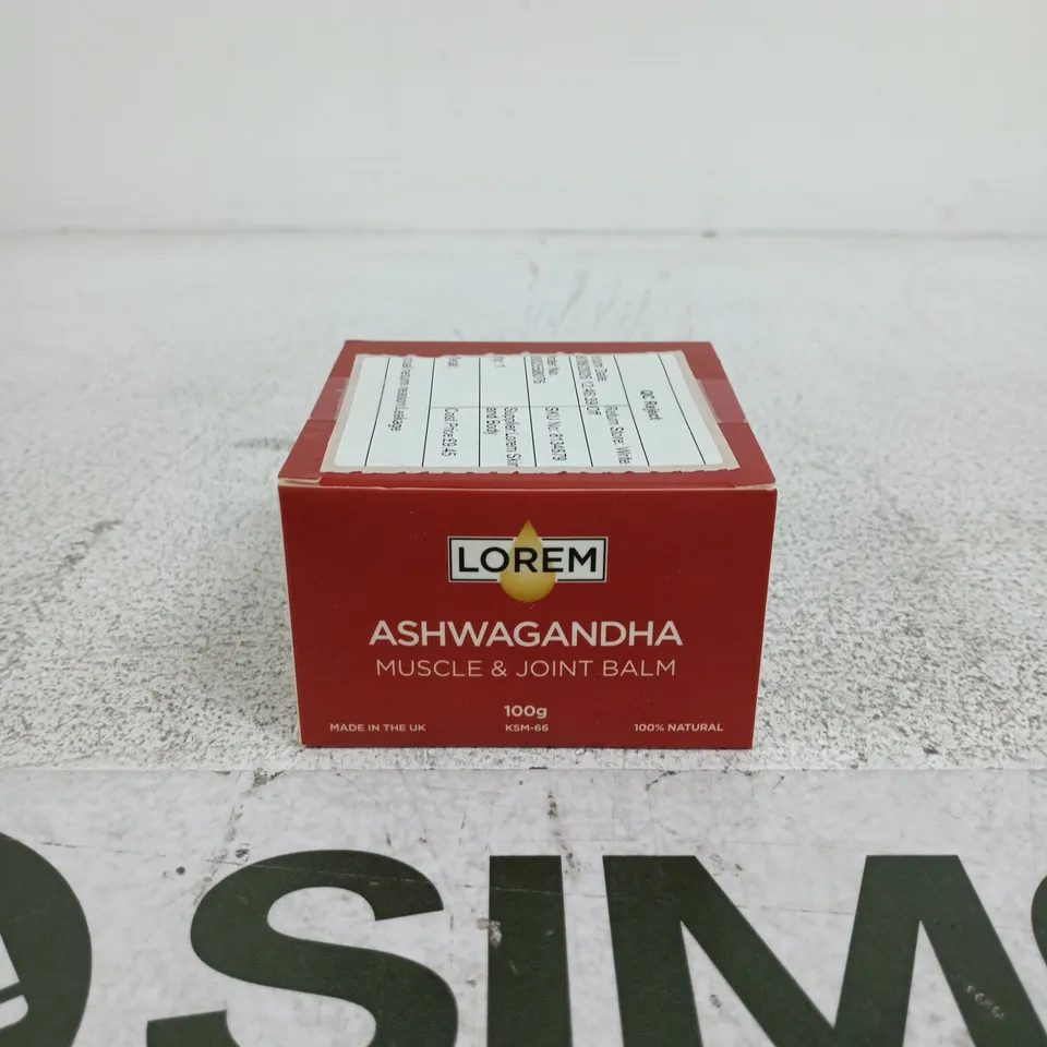 LOREM ASHWAGANDHA MUSCLE & JOINT BALM – 100G (MADE IN THE UK)