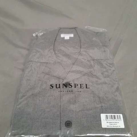 BAGGED SUNSPEL PYJAMA SHIRT IN MID GREY MELANGE SIZE M