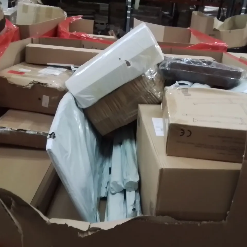 PALLET OF ASSORTED HOUSEHOLD GOODS AND PRODUCTS TO INCLUDE;ZORA SHOWER,AREA RUG,GREENHOUSE FLOWER PROTECTION 