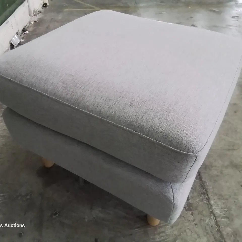 DESIGNER FOOTSTOOL GREY FABRIC