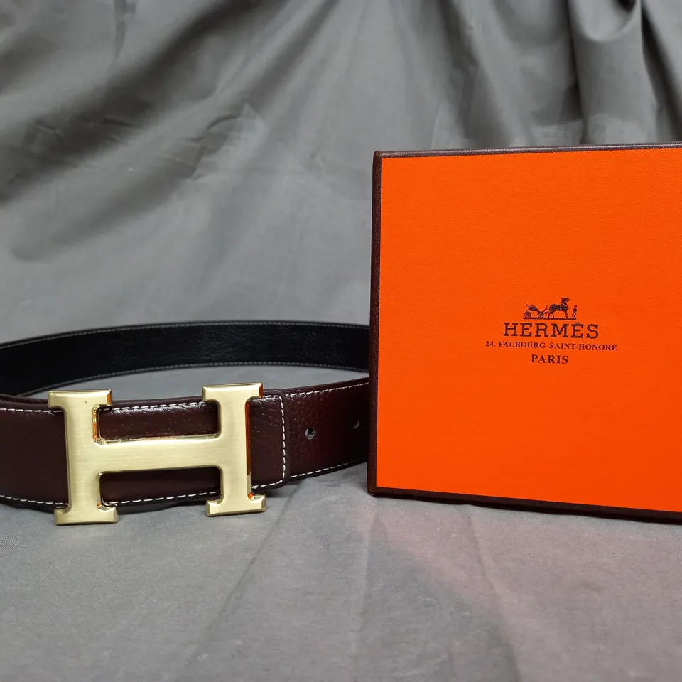 BOXED HERMES PARIS BROWN BELT 