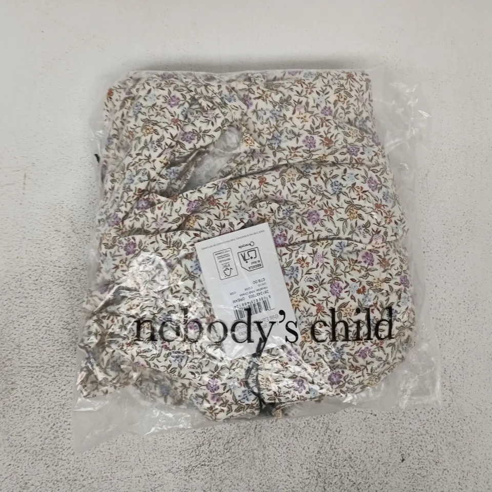 BAGGED NOBODY'S CHILD HEATHER MIDI DRESS IN CREAM/MULTI SIZE UK 10