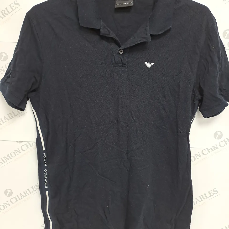 EMPORIO ARMANI BLACK POLO SHIRT - L