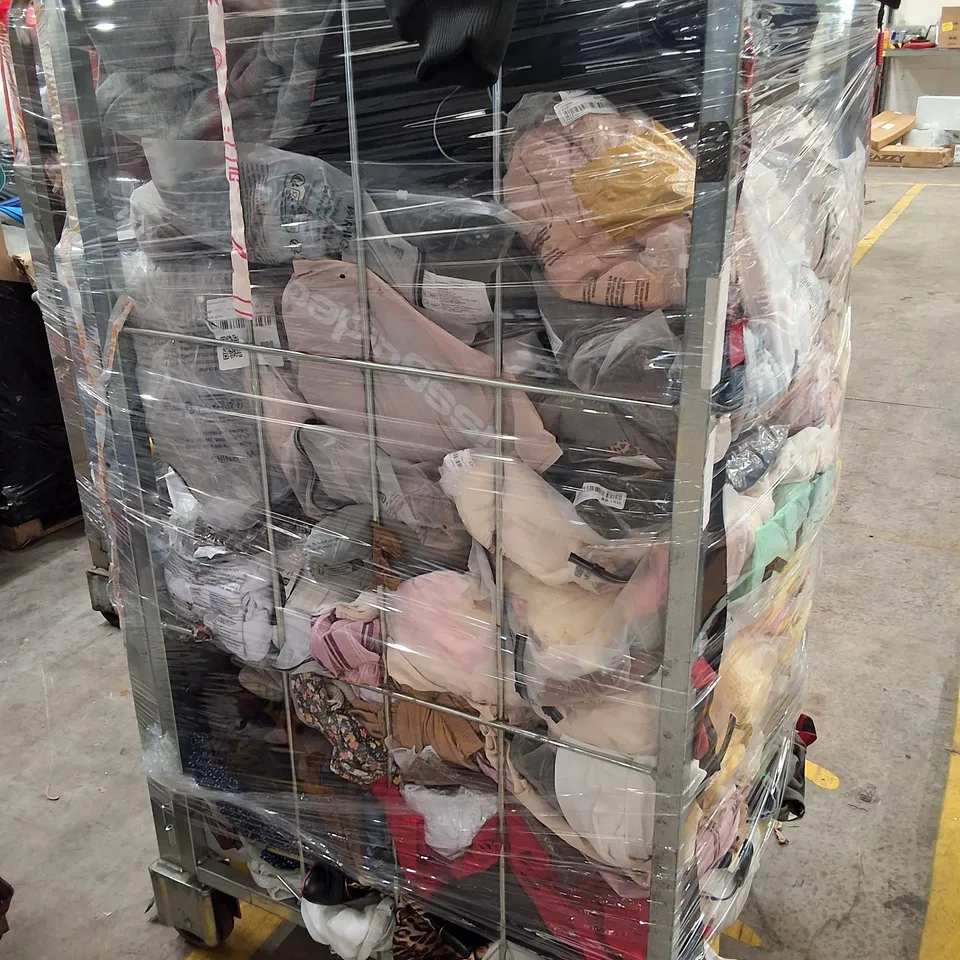CAGE CONTAINING ASSORTED CLOTHING