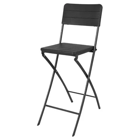 BOXED BOLERO BOLERO FOLDING BAR CHAIRS BLACK WOOD-EFFECT (2 PACK) (1 BOX)